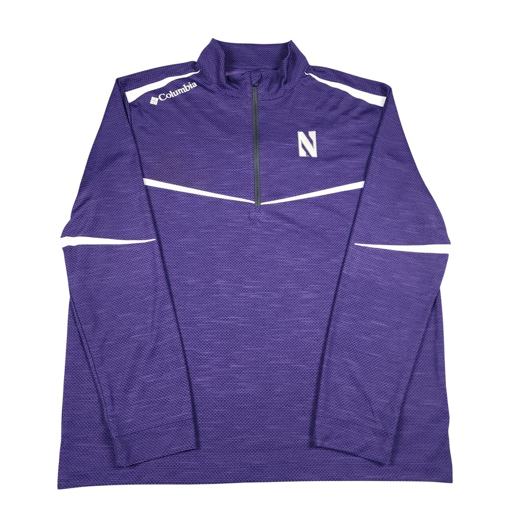 Northwestern Wildcats Columbia Mens L Purple Omni-Wick 1/4 Zip Pullover NCAA